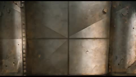 Weathered Metal Surface with Geometric Patterns and Stones