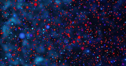 Digital abstract pattern with vibrant spheres on dark background