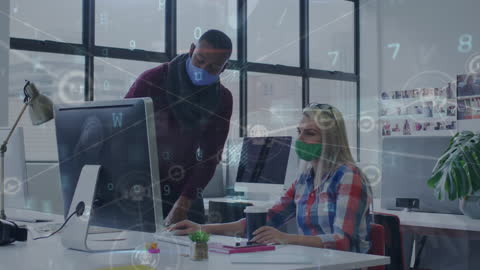 Diverse Team Collaborating in Modern High-Tech Workspace