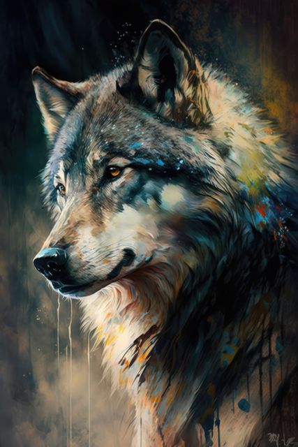 Portrait close up of wolf, created using generative ai technology - Download Free Stock Photos Pikwizard.com