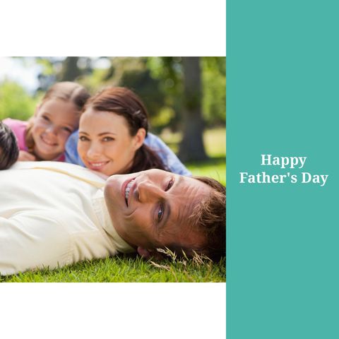 Happy Family Relaxing Outdoors on Father's Day