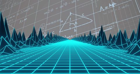 digital landscape with mathematical formulations - Download Free Stock Images Pikwizard.com