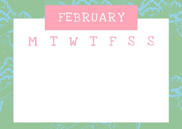 Blank Monthly Planner with Floral Background for February Planning - Download Free Stock Videos Pikwizard.com