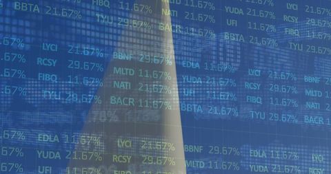 Wind Turbine Overlays with Financial Data Symbolizing Green Investments