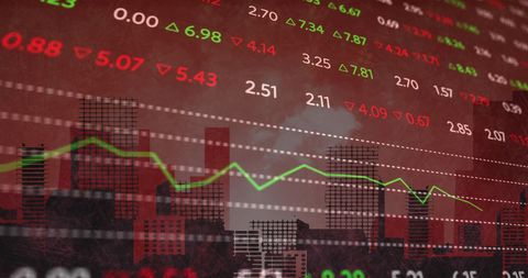 Digital Financial Data Overlaying Urban Cityscape Background - Download Free Stock Images Pikwizard.com
