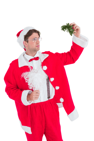Geeky Hipster Santa Holding Mistletoe Challenge