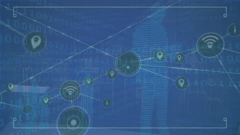 Digital Network Connections and Technology Background Animation