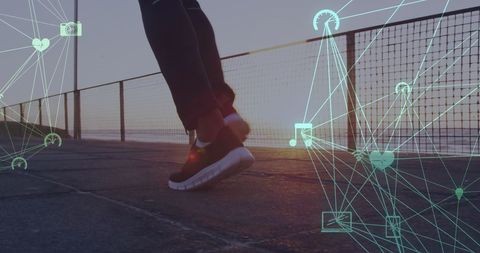 Digital Connectivity and Fitness Journey on Beach Run