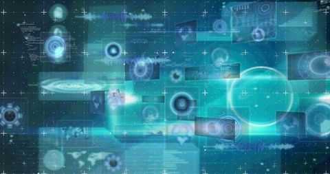 Digital Data Processing Screens and Global Connectivity Interface - Download Free Stock Images Pikwizard.com