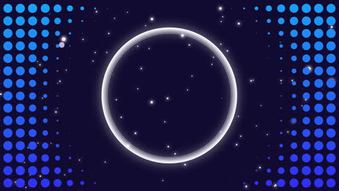 Abstract Neon Circle with Dynamic Blue Dots