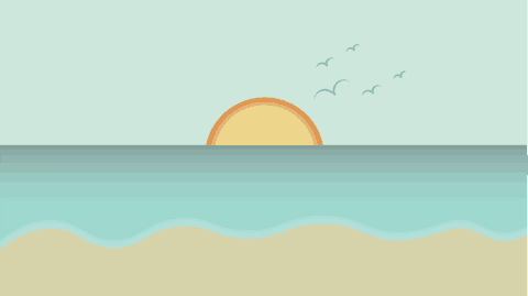 digital sunset over ocean with waves on transparent background - Download Free Stock Videos Pikwizard.com