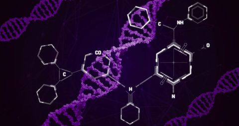 Chemical Structures Overlapping DNA Strands in Digital Concept - Download Free Stock Images Pikwizard.com
