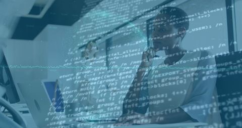 African American Businesswoman Analyzing Data with Technology Overlay - Download Free Stock Images Pikwizard.com