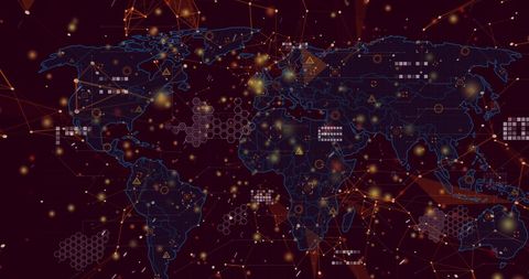 Global Network Data Processing Map with Abstract Connections - Download Free Stock Images Pikwizard.com