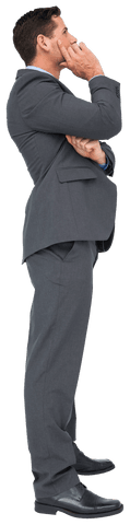 transparent image of pensive caucasian businessman in suit - Download Free Stock Videos Pikwizard.com