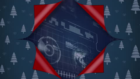 Futuristic Christmas Concept with Data Interface Overlay
