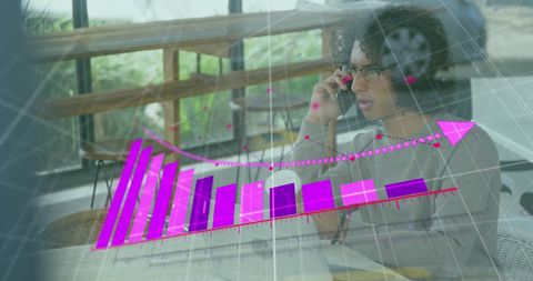 Businessman discussing financial decline over phone