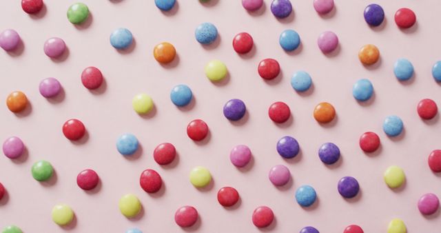 Colorful Candy Dots on Pink Background in Diagonal Pattern - Download Free Stock Images Pikwizard.com