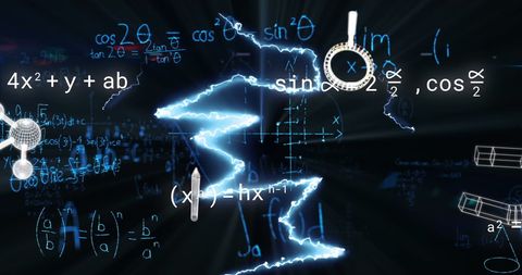 Futuristic energy and mathematics concept design