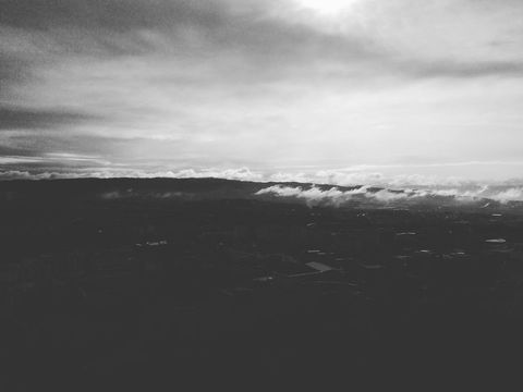 Black and White Cityscape with Dramatic Clouds at Sunset - Download Free Stock Images Pikwizard.com