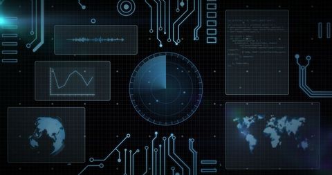 Digital Data Matrix and Circuit Integration Design - Download Free Stock Images Pikwizard.com