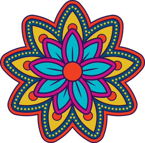 vibrant mandala flower on transparent background - Download Free Stock Videos Pikwizard.com