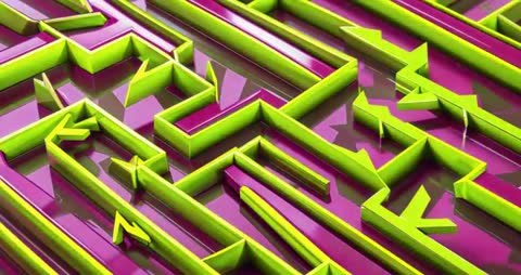 Bright Abstract Arrow-Wall Maze Puzzle Animation
