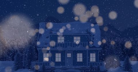 Tranquil Snow-Covered Cabin in Scenic Winter Wonderland