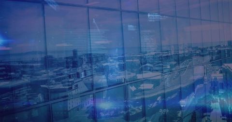Futuristic Cityscape Reflecting on Skyscraper Glass Facade