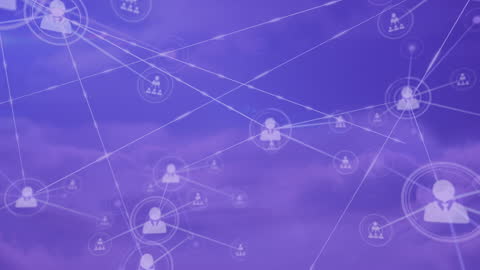 Digital Data Network Interface Over Cloud Background