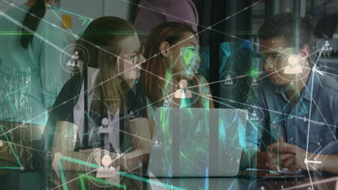 Team Collaboration and Digital Networking Concept