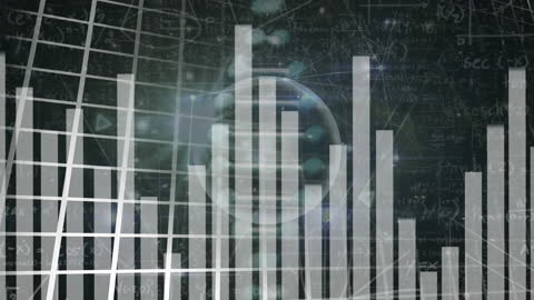 Futuristic Animation of Graphs with Digital Matrix Background