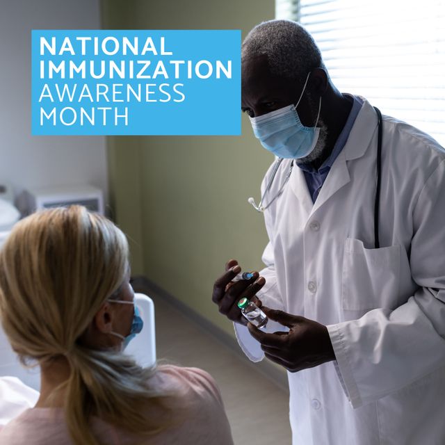 National Immunization Awareness with African American Male Doctor - Download Free Stock Templates Pikwizard.com