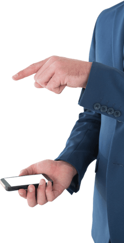 Businessman Gesturing Over Transparent Phone Screen - Download Free Stock Videos Pikwizard.com