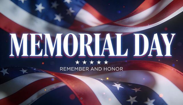 Memorial day remembering fallen heroes with american flag ribbons and stars