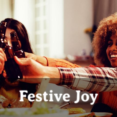 Diverse friends toasting beers in festive gathering