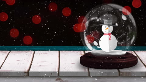 Christmas Snow Globe with Snowman and Festive Lights