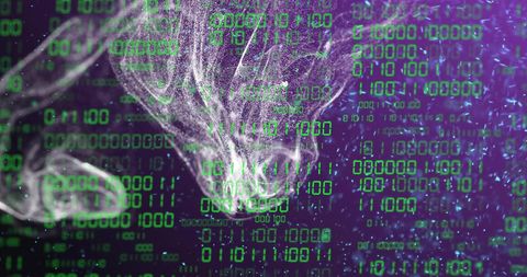Futuristic Binary Code with Surreal Swirling Shapes - Download Free Stock Images Pikwizard.com