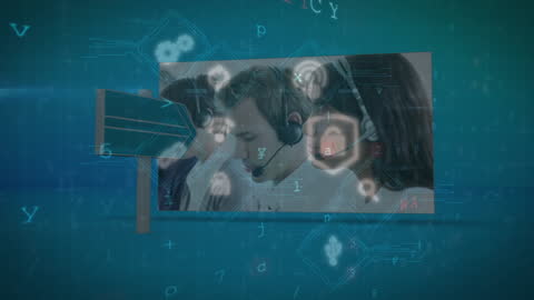 Diverse Team Working on Digital Data Processing Project