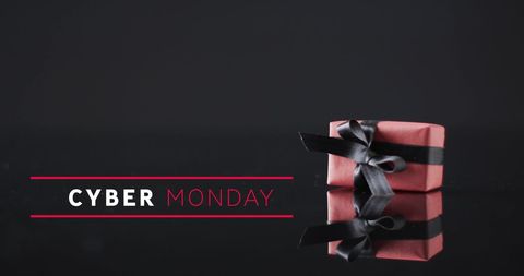Cyber Monday Celebrations with Gift Box and Reflections - Download Free Stock Images Pikwizard.com