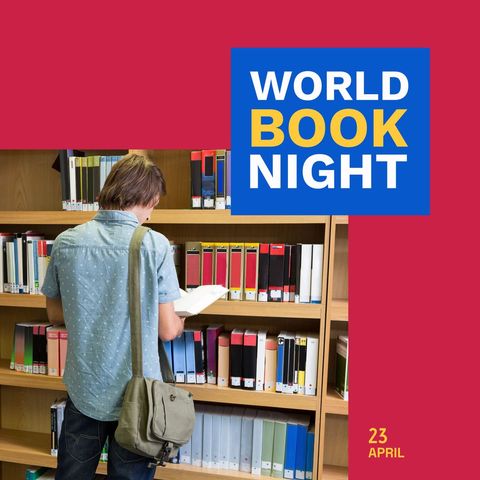 celebrating world book night in library setting - Download Free Stock Templates Pikwizard.com