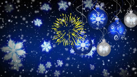 Festive Christmas Background with Ornaments and Snowflakes