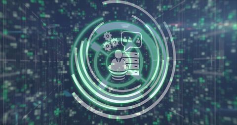 Futuristic Digital Interface with Scanning Icons Overlay - Download Free Stock Images Pikwizard.com