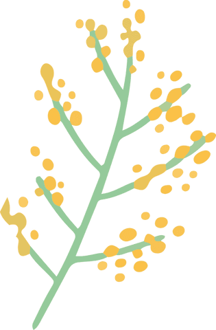 Minimalist Botanical Sprig with Yellow Berries on Transparent Background