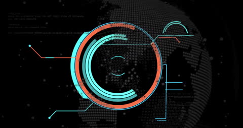 Futuristic Data Interface with Digital Globe