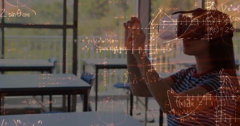 Student engages with virtual reality in modern education environment