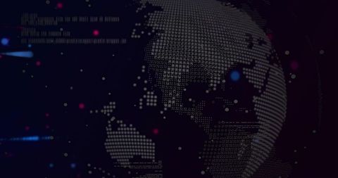 Globe Dot Matrix in Digital Binary Environment, Futuristic Concept