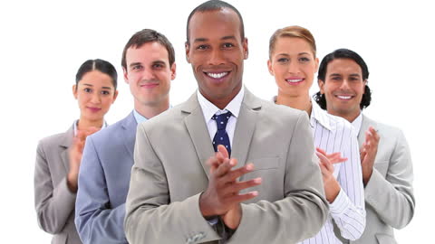 Diverse Business Team Clapping in Unity