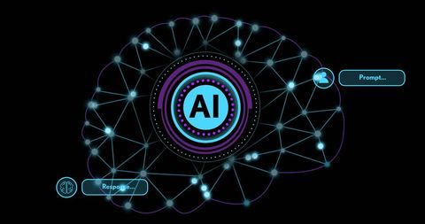 AI Brain and Data Processing Network Design Concept - Download Free Stock Images Pikwizard.com