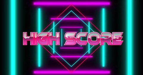 Neon High Score Digital Tunnel Concept Background - Download Free Stock Images Pikwizard.com